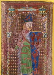 (Detail) der Grabplatte von Geoffrey Plantagenet, ca. 1151-55 (Email auf vergoldetem Kupfer)